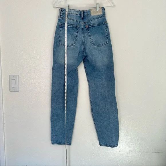 H&M Distressed Button Up Blue Jeans | Size 4 - Picture 5 of 7